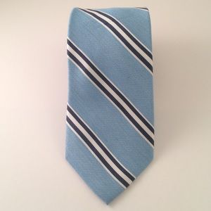 Tommy Hilfiger Light Blue and Navy Striped Tie